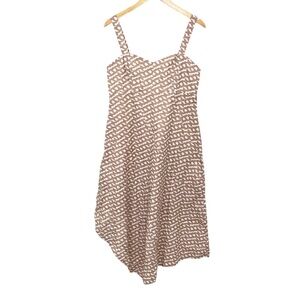 Du Paradis Asymmetric Hem Cotton Midi Dress